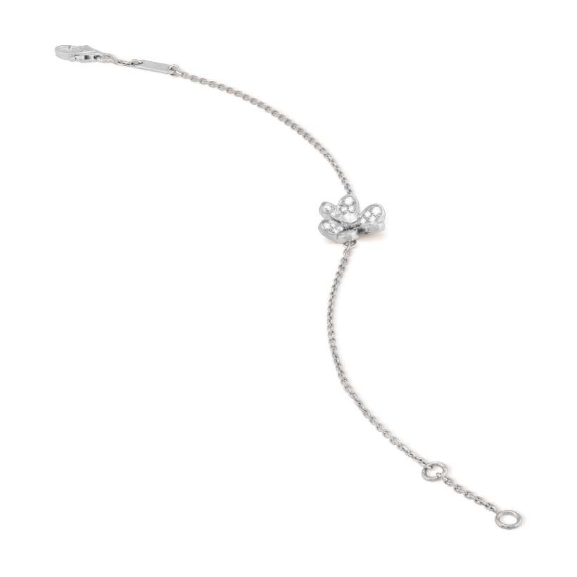 [Vintora]BRACELET FRIVOLE FLEUR ARGENT ET DIAMANTS