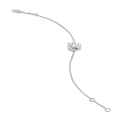 [Vintora]BRACELET FRIVOLE FLEUR ARGENT ET DIAMANTS