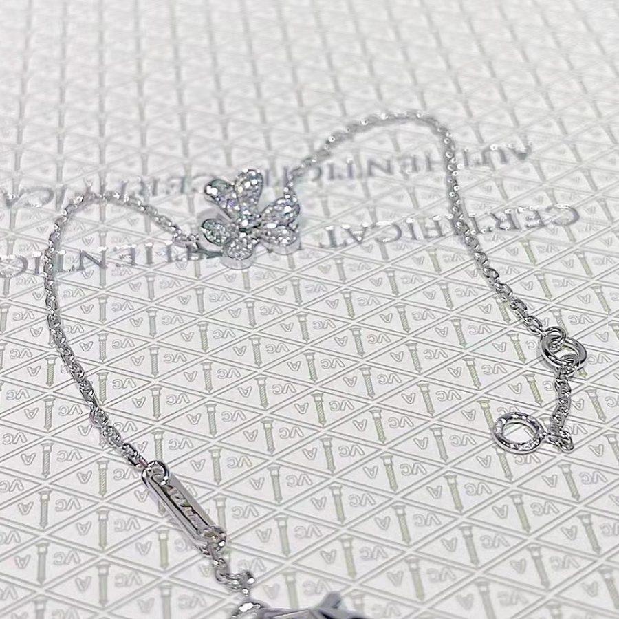 [Vintora]BRACELET FRIVOLE FLEUR ARGENT ET DIAMANTS