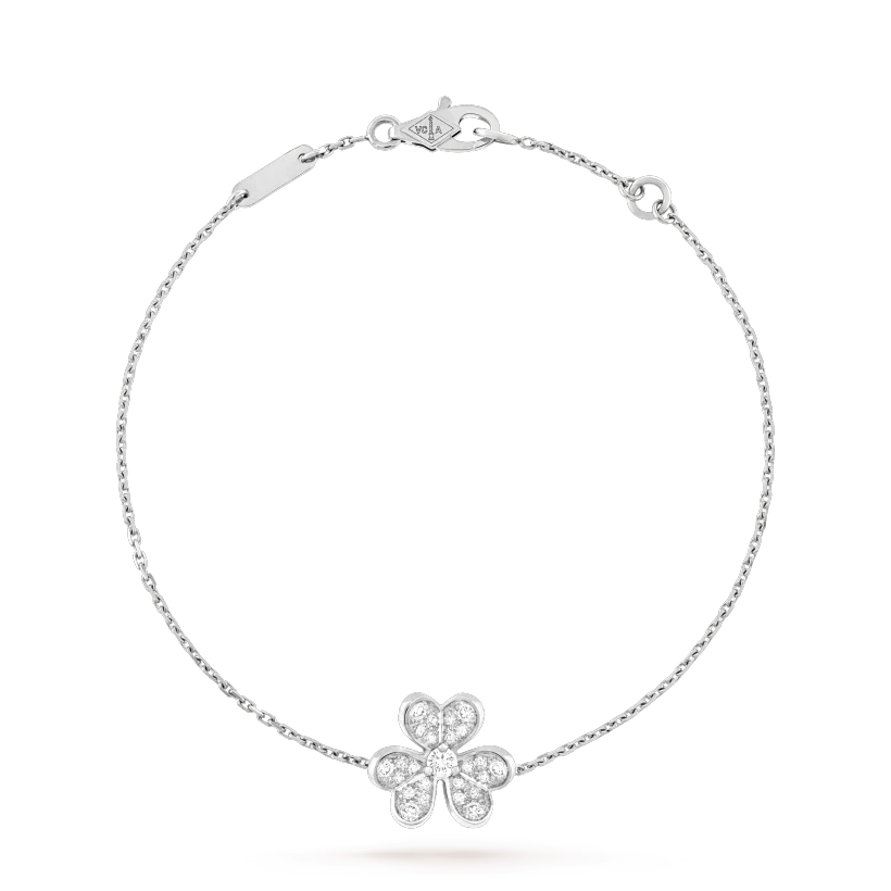 [Vintora]BRACELET FRIVOLE FLEUR ARGENT ET DIAMANTS