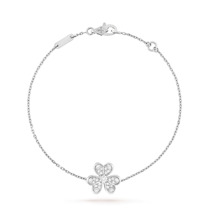 [Vintora]BRACELET FRIVOLE FLEUR ARGENT ET DIAMANTS