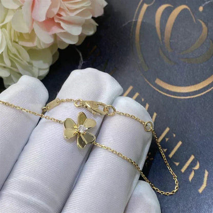 [Vintora]BRACELET FRIVOLE FLEUR OR MALACHITE ROSE