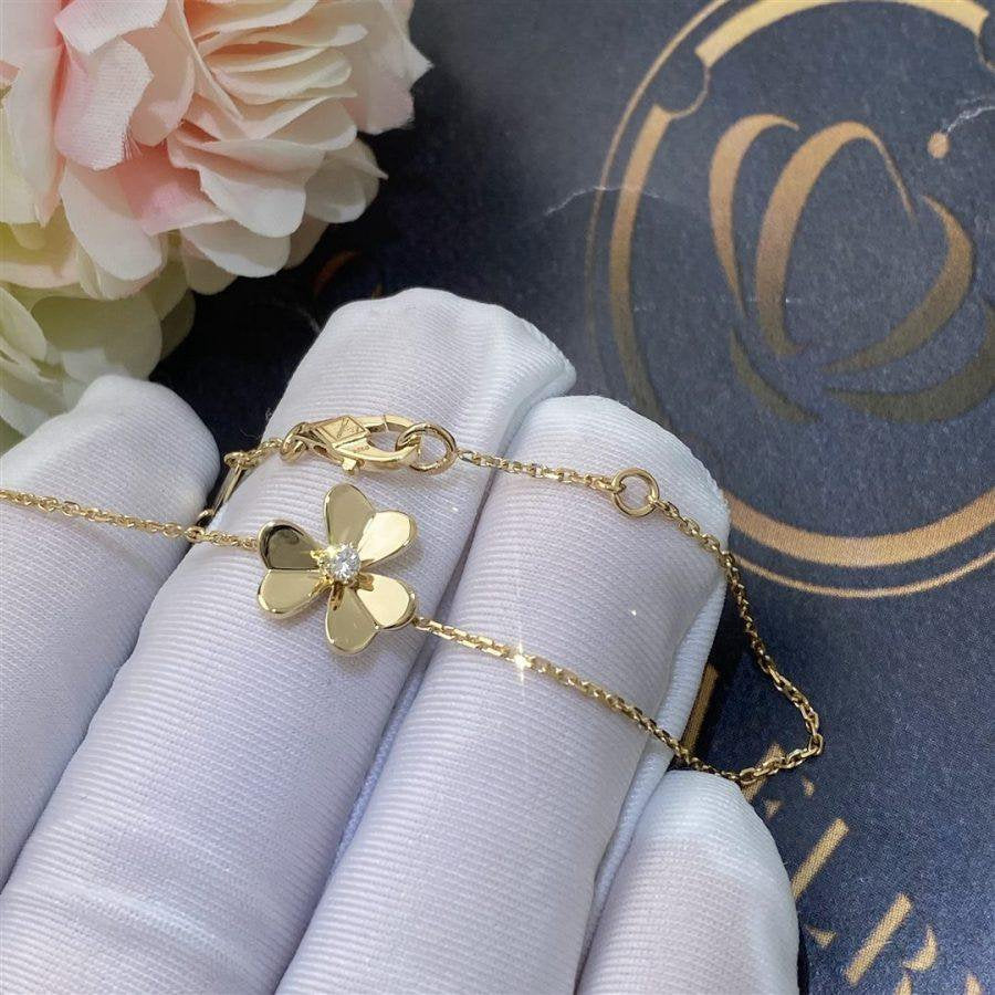[Vintora]BRACELET FLEUR PLAQUÉ OR FRIVOLE