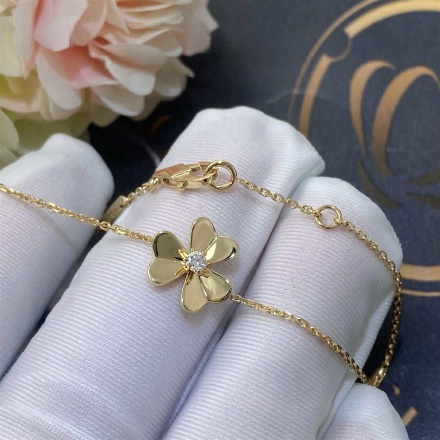 [Vintora]BRACELET FLEUR PLAQUÉ OR FRIVOLE
