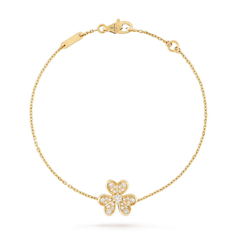 [Vintora]BRACELET FRIVOLE FLEUR OR ET DIAMANTS