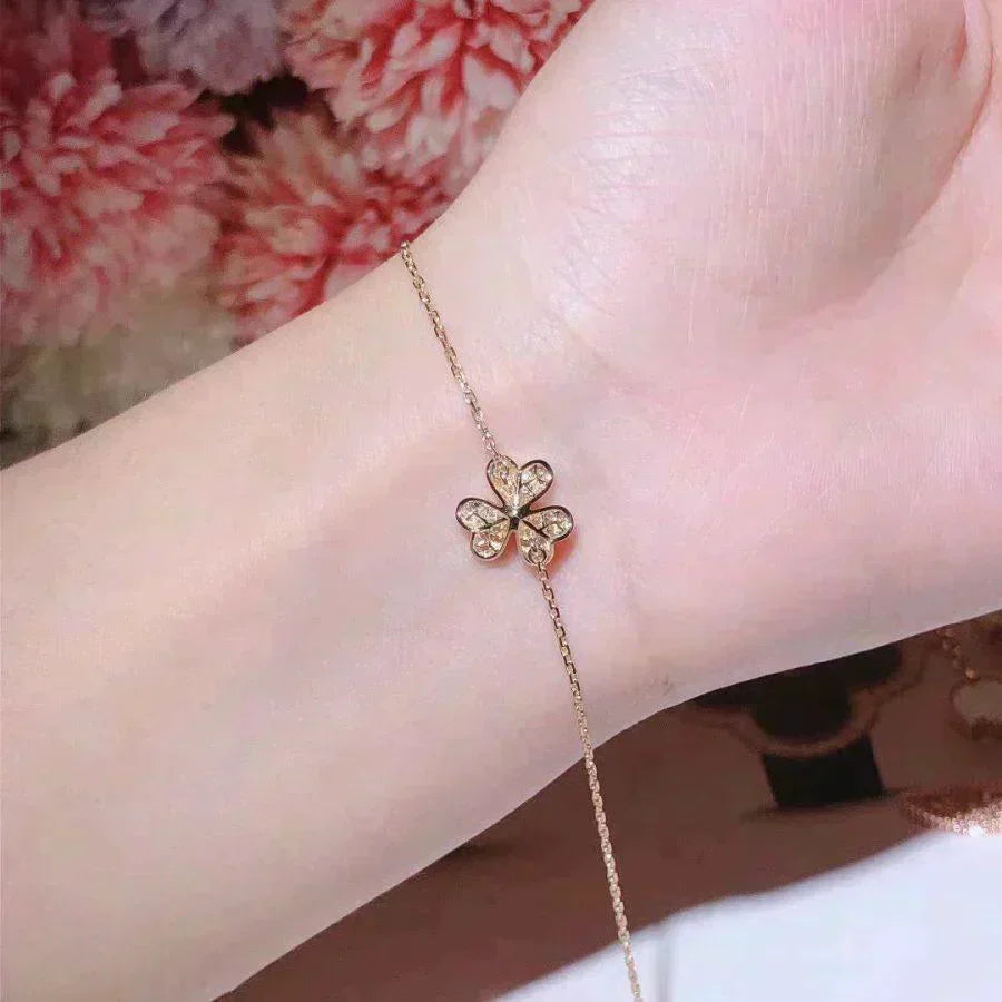 [Vintora]BRACELET FRIVOLE FLEUR OR ET DIAMANTS