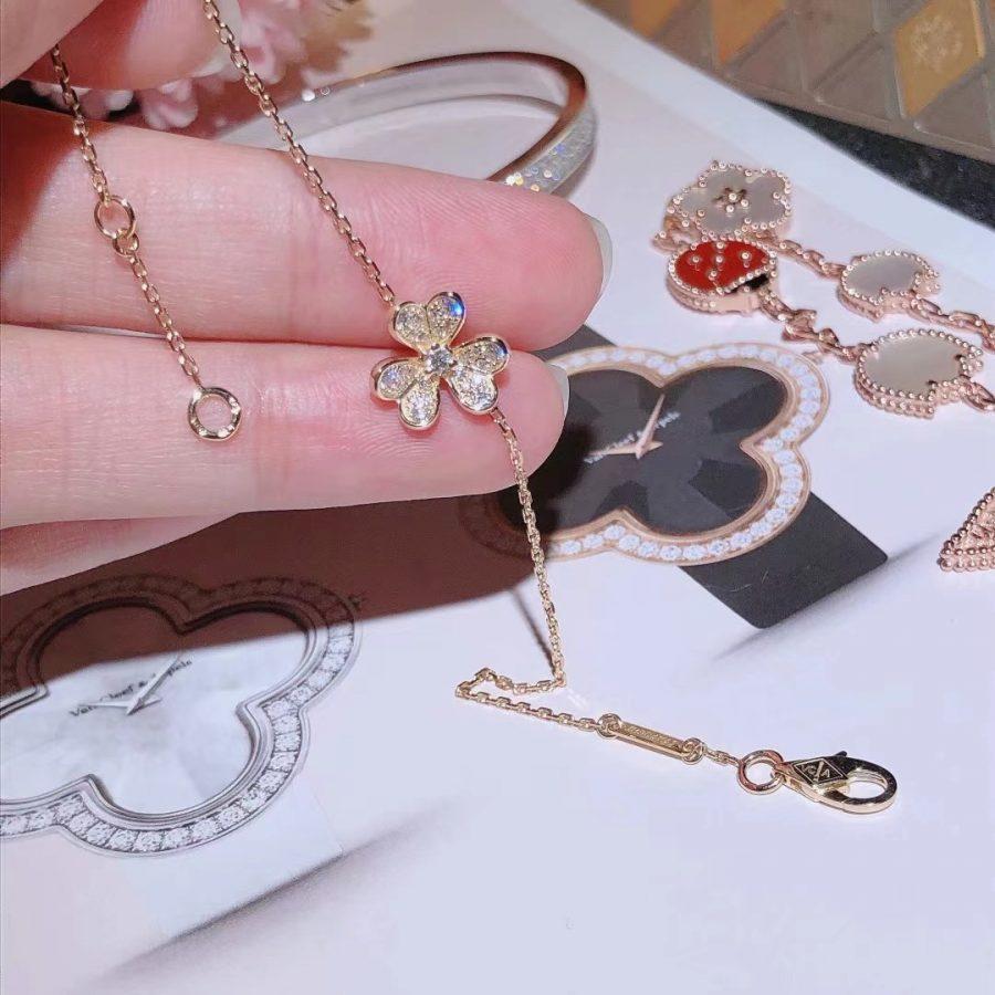 [Vintora]BRACELET FRIVOLE FLEUR OR ET DIAMANTS
