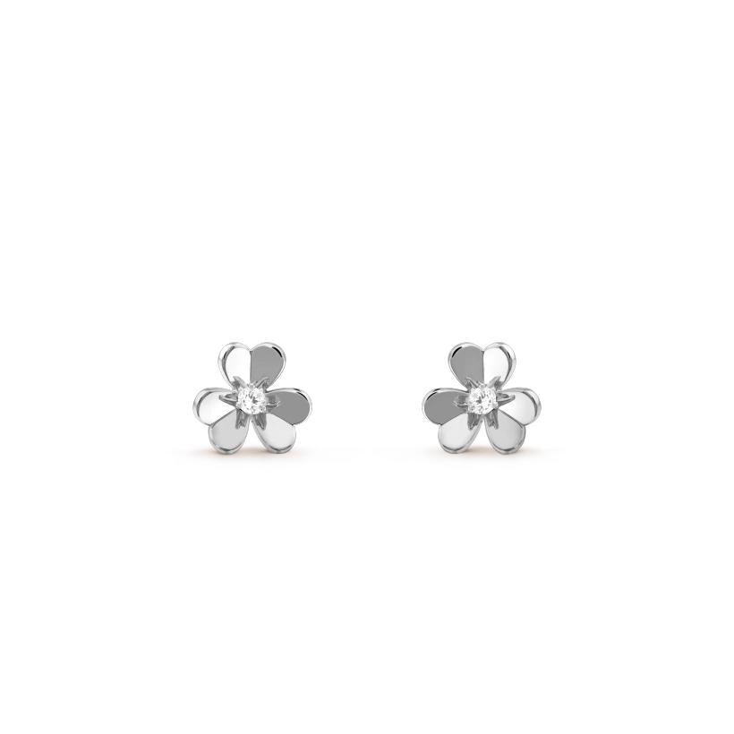 [Vintora]FRIVOLE MINI BOUCLES D'OREILLES FLEUR ARGENT