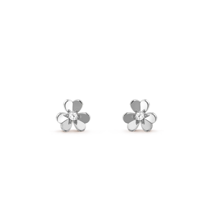 [Vintora]FRIVOLE MINI BOUCLES D'OREILLES FLEUR ARGENT