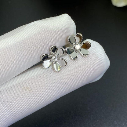 [Vintora]FRIVOLE MINI BOUCLES D'OREILLES FLEUR ARGENT