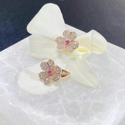 [Vintora]FRIVOLE PINK GOLD FLOWER DIAMOND EARRINGS