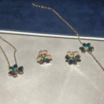 [Vintora]FRIVOLE  FLOWER MALACHITE EARRINGS