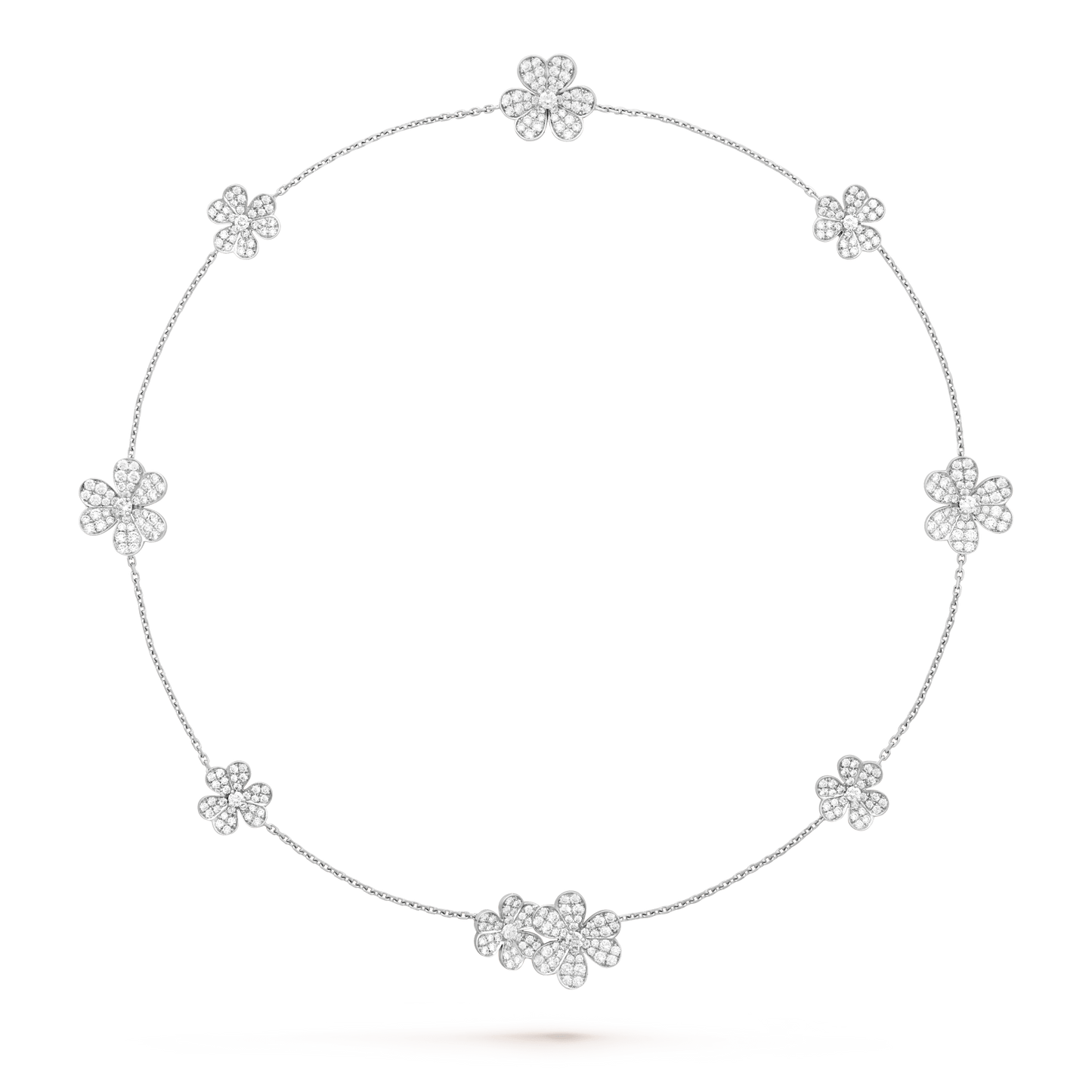 [Vintora]COLLIER FRIVOLE ARGENT 9 FLEURS