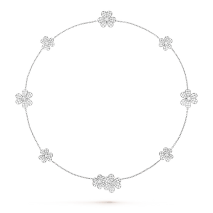 [Vintora]COLLIER FRIVOLE ARGENT 9 FLEURS