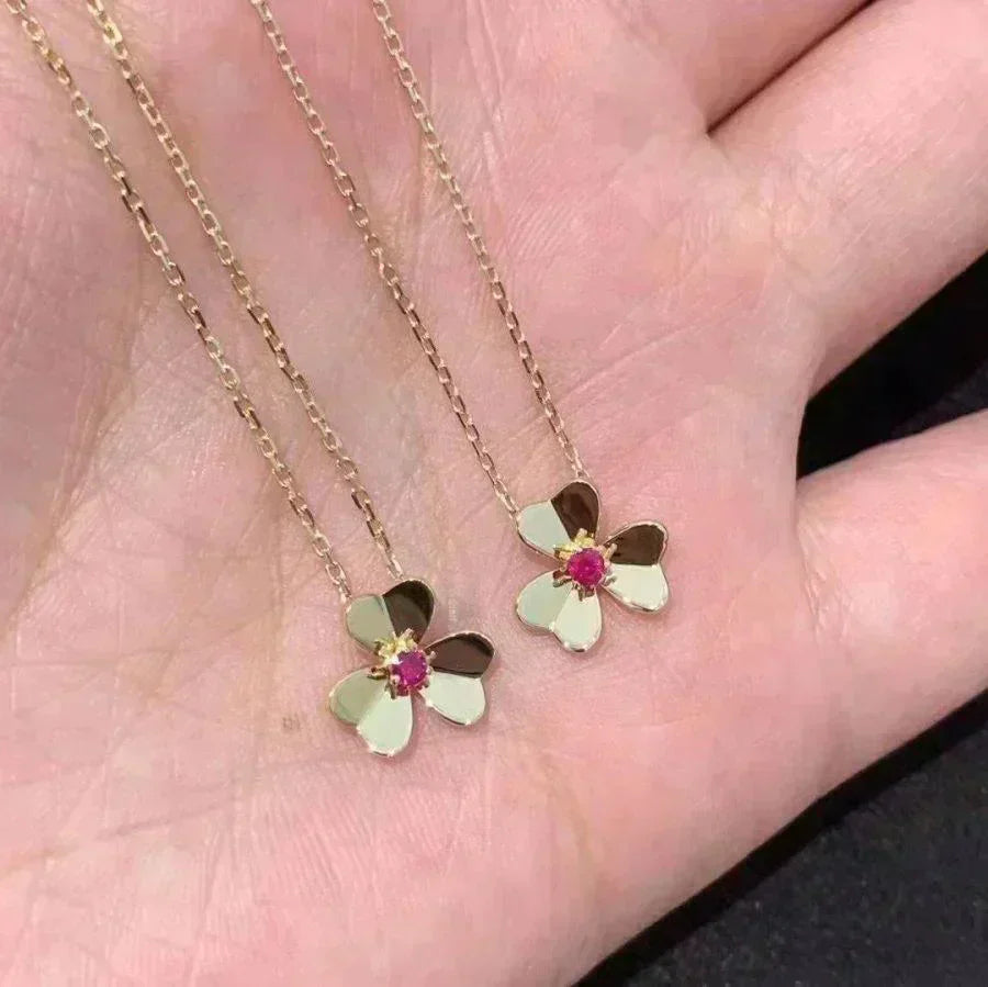 [Vintora]COLLIER FLEUR FRIVOLE OR