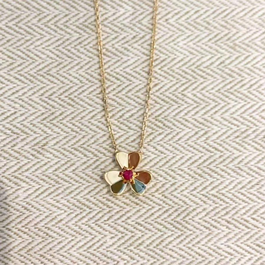 [Vintora]COLLIER FLEUR FRIVOLE OR