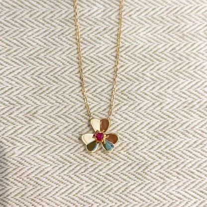 [Vintora]COLLIER FLEUR FRIVOLE OR