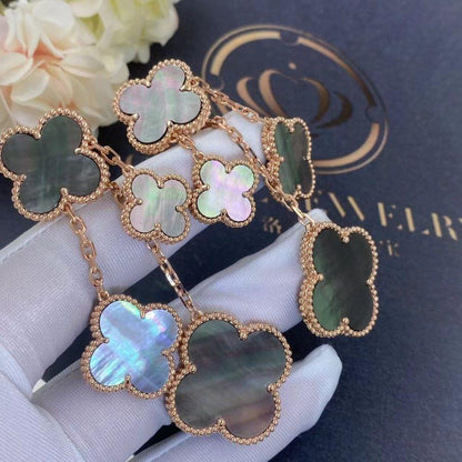 [Vintora]CLOVER EARRINGS DARK MOP 4 MOTIFS ROSE GOLD