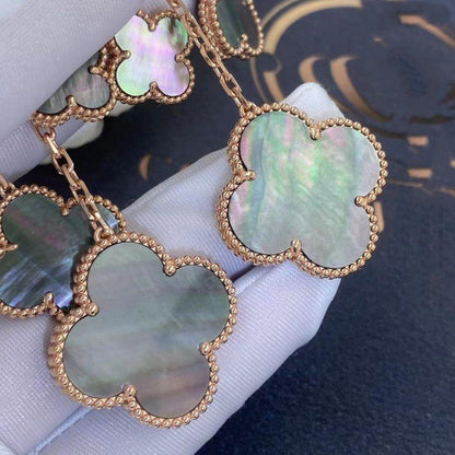 [Vintora]CLOVER EARRINGS DARK MOP 4 MOTIFS ROSE GOLD