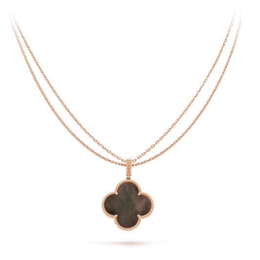 [Vintora]CLOVER 25MM GOLD DARK MOP BIG CLOVER NECKLACE