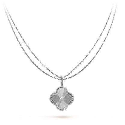 [Vintora]COLLIER GROS TRÈFLE ARGENT 25MM