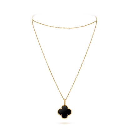 [Vintora]COLLIER GRAND TRÈFLE 25 MM ONYX OR CLOVER