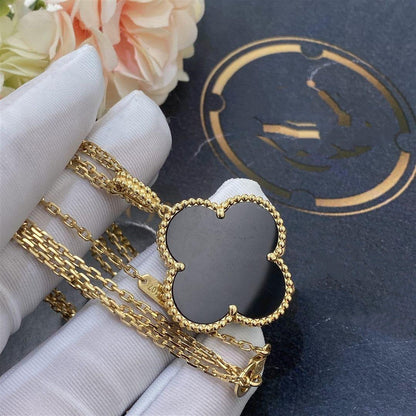 [Vintora]COLLIER GRAND TRÈFLE 25 MM ONYX OR CLOVER