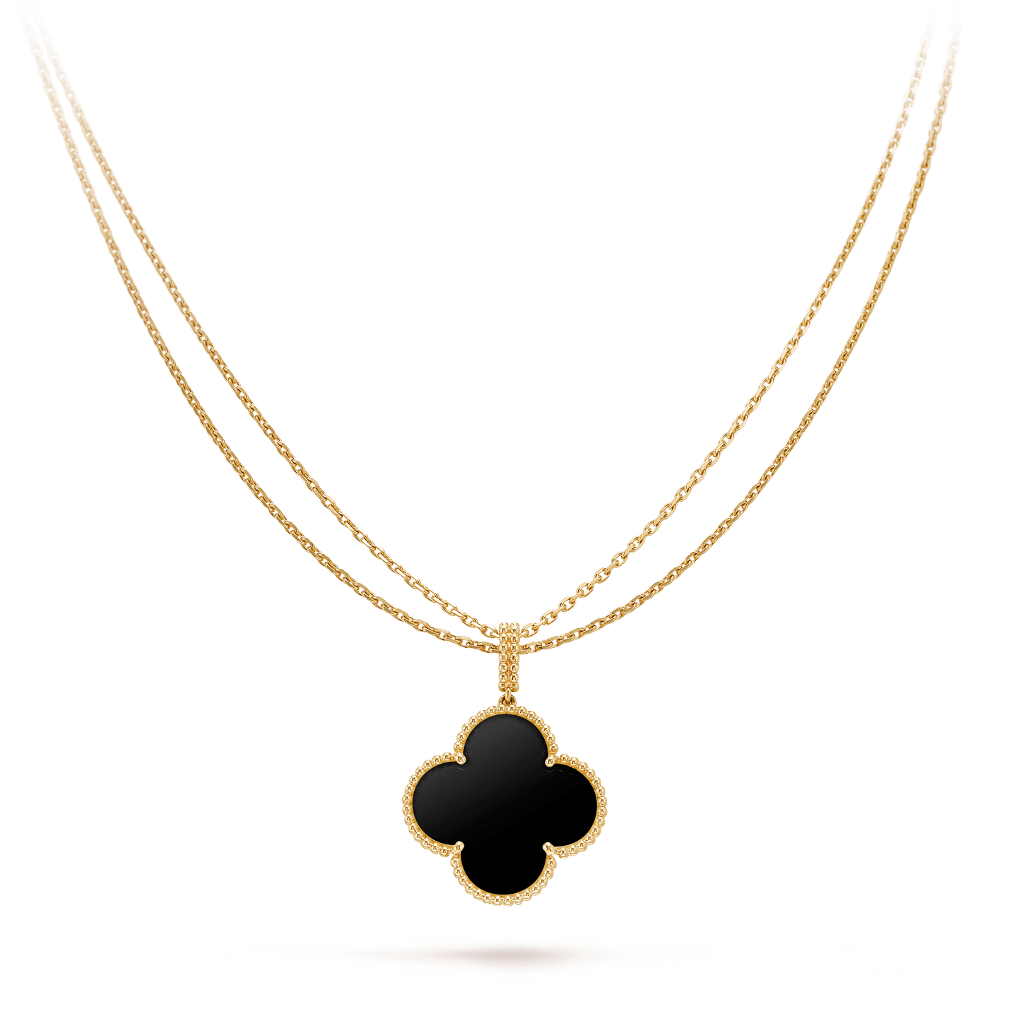 [Vintora]COLLIER GRAND TRÈFLE 25 MM ONYX OR CLOVER