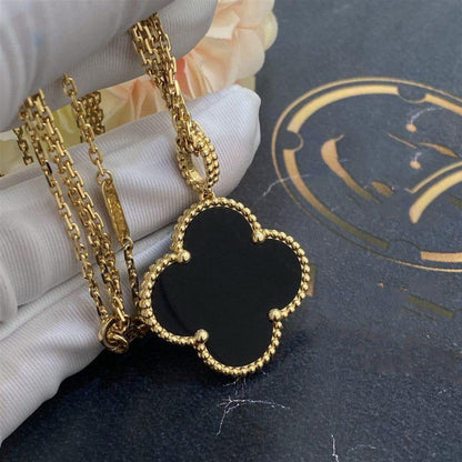 [Vintora]COLLIER GRAND TRÈFLE 25 MM ONYX OR CLOVER
