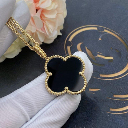 [Vintora]COLLIER GRAND TRÈFLE 25 MM ONYX OR CLOVER