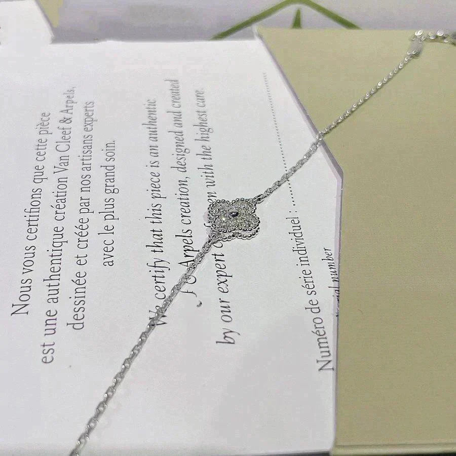 [Vintora]BRACELET CLOVER FLEUR UNIQUE ARGENT