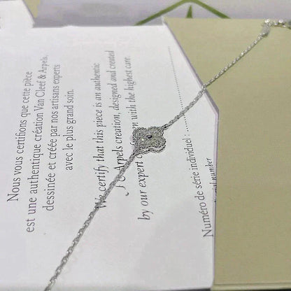 [Vintora]BRACELET CLOVER FLEUR UNIQUE ARGENT