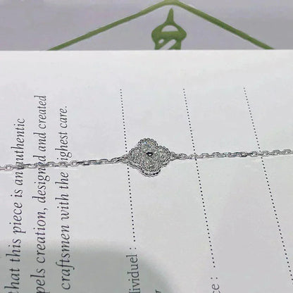 [Vintora]BRACELET CLOVER FLEUR UNIQUE ARGENT