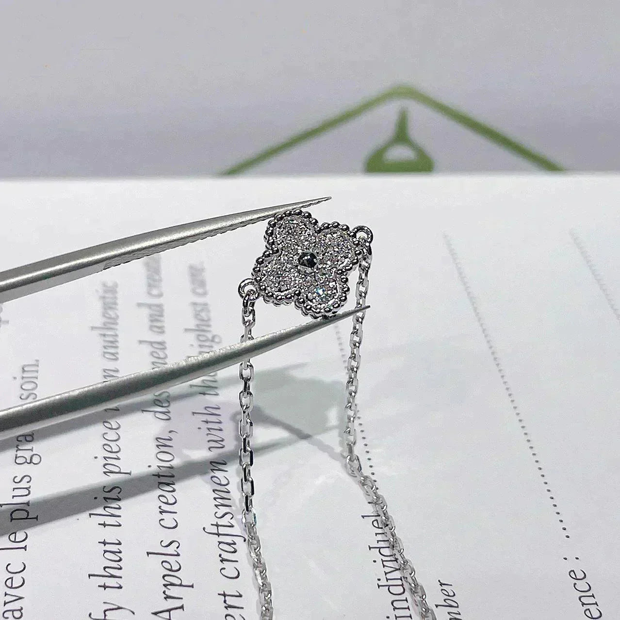 [Vintora]BRACELET CLOVER FLEUR UNIQUE ARGENT