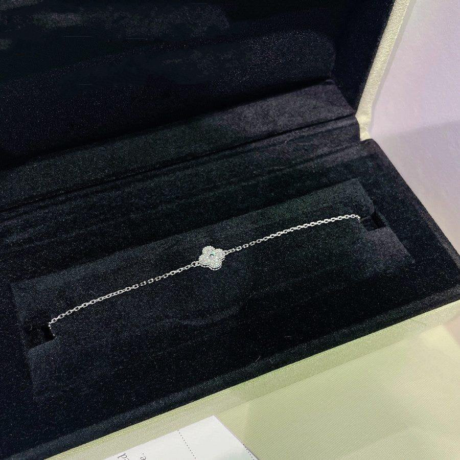 [Vintora]BRACELET CLOVER FLEUR UNIQUE ARGENT