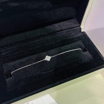 [Vintora]BRACELET CLOVER FLEUR UNIQUE ARGENT