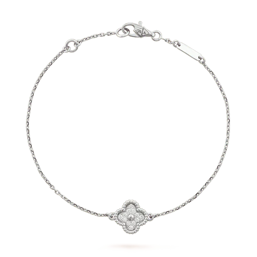 [Vintora]BRACELET CLOVER FLEUR UNIQUE ARGENT