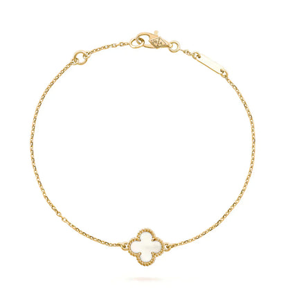 [Vintora]BRACELET CLOVER WHITE MOP FLEUR UNIQUE