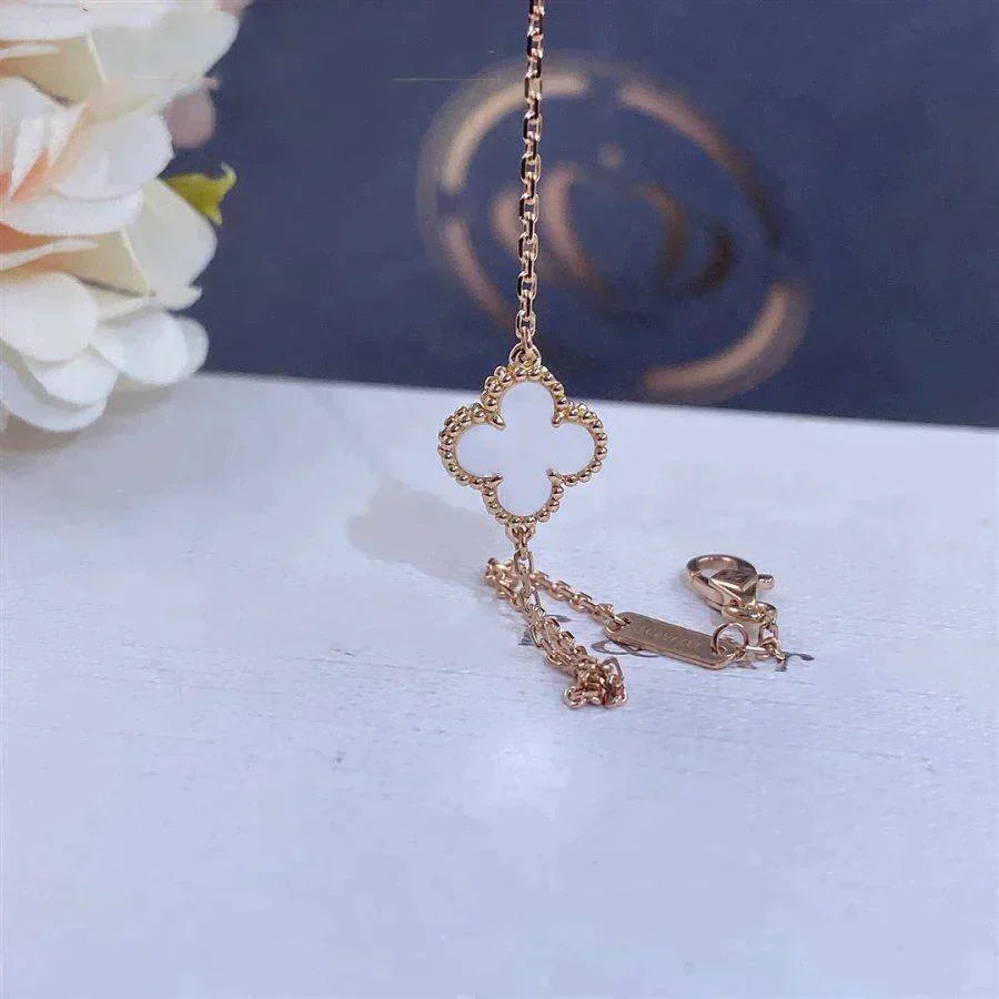 [Vintora]BRACELET CLOVER WHITE MOP FLEUR UNIQUE