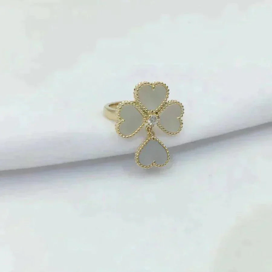[Vintora]SWEET CLOVER WHITE MOP RING