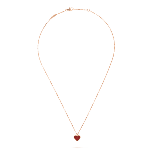 [Vintora]SWEET CLOVER CARNELIAN HEART NECKLACE