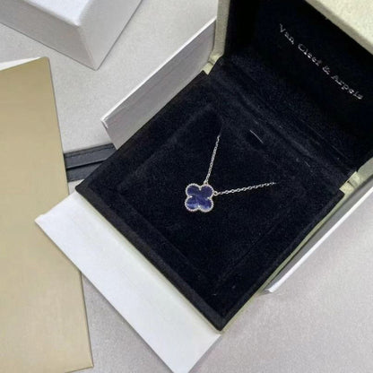 [Vintora]COLLIER TRÈFLE 15MM PIETERSITE ARGENT