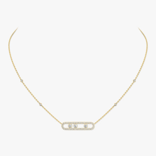 [Vintora] Move Pave_ Rose Gold Diamond Necklace