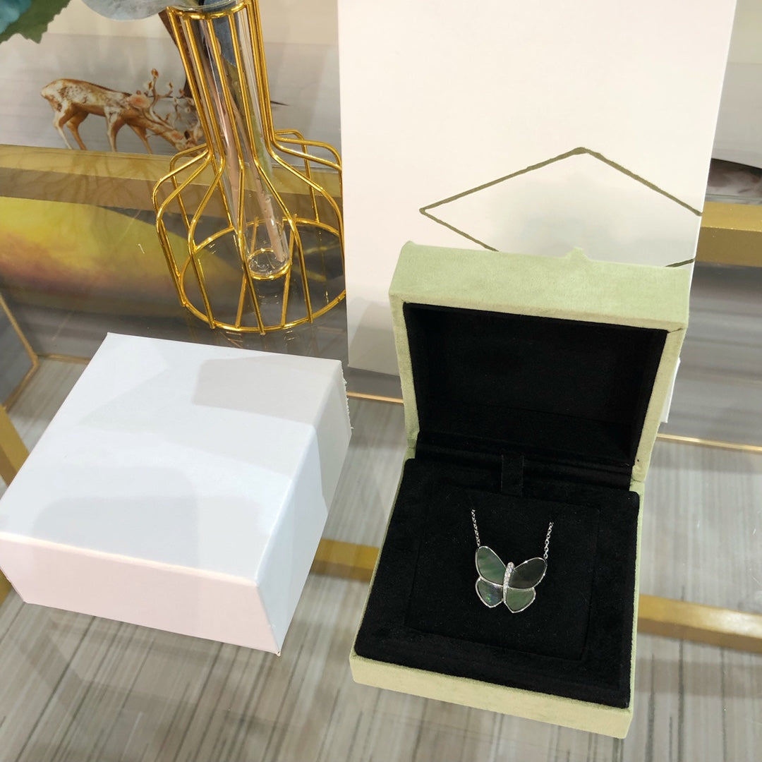 [Vintora]COLLIER PAPILLON GRANDE TAILLE EN ARGENT AVEC DIAMANT