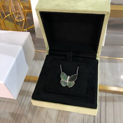 [Vintora]COLLIER PAPILLON GRANDE TAILLE EN ARGENT AVEC DIAMANT