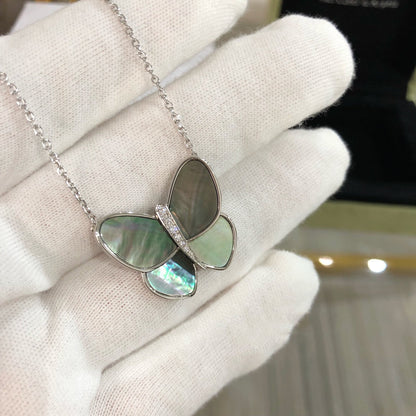 [Vintora]COLLIER PAPILLON GRANDE TAILLE EN ARGENT AVEC DIAMANT