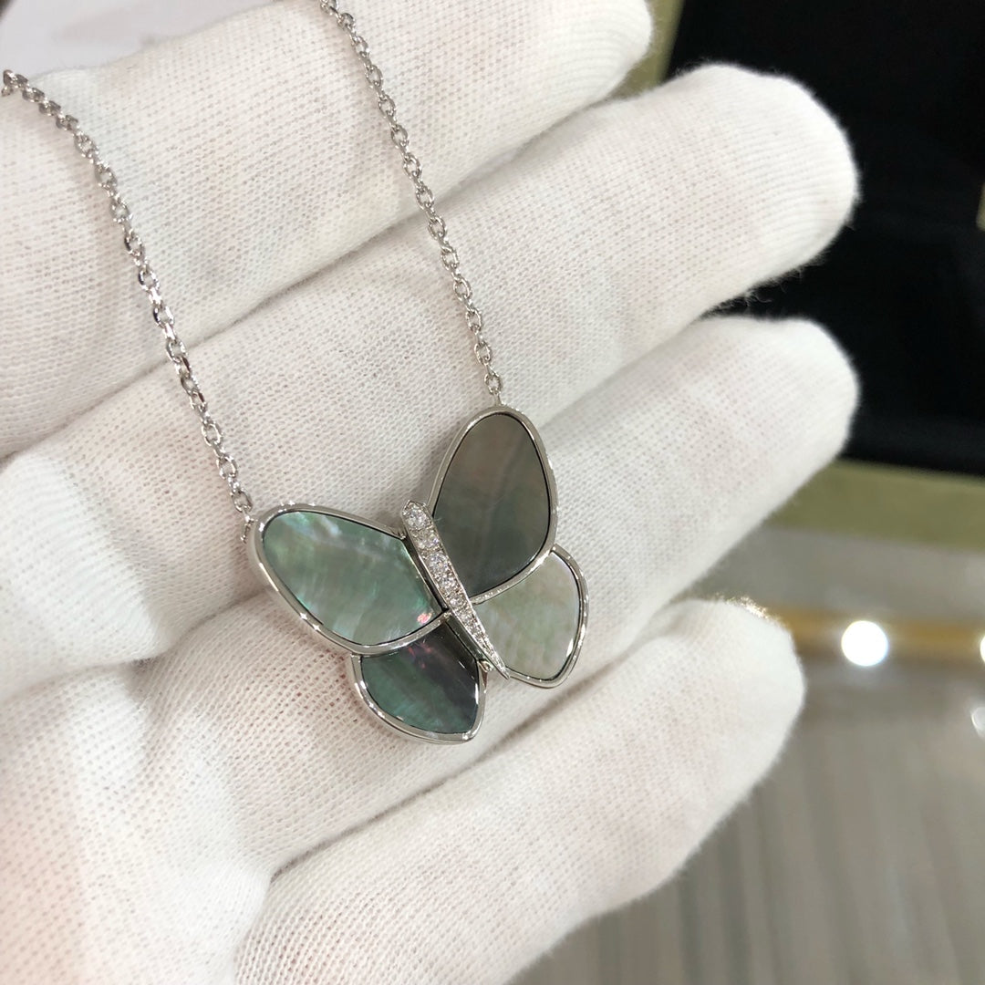 [Vintora]COLLIER PAPILLON GRANDE TAILLE EN ARGENT AVEC DIAMANT