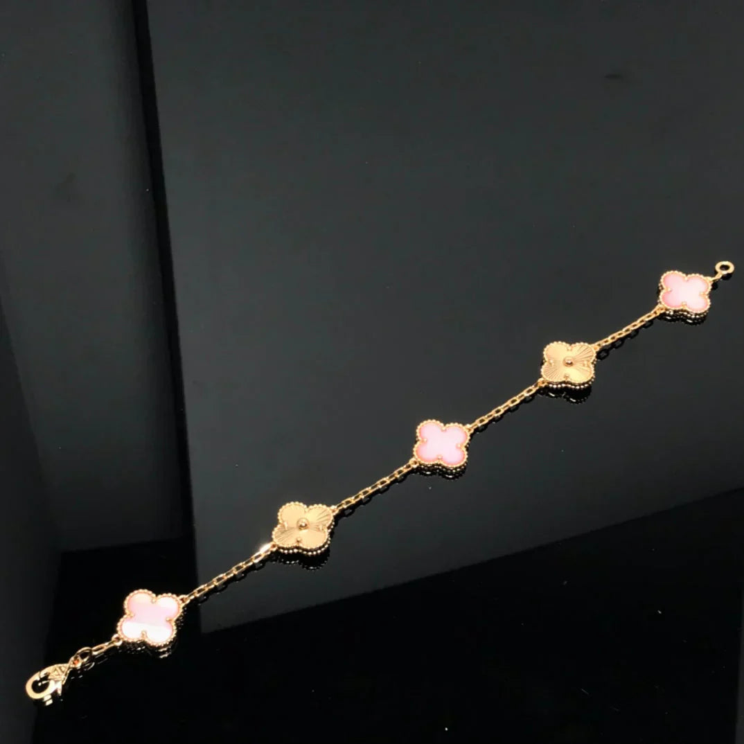 [?Vintora] CLOVER 5 MOTIFS  PINK MOP BRACELET COLLECTION