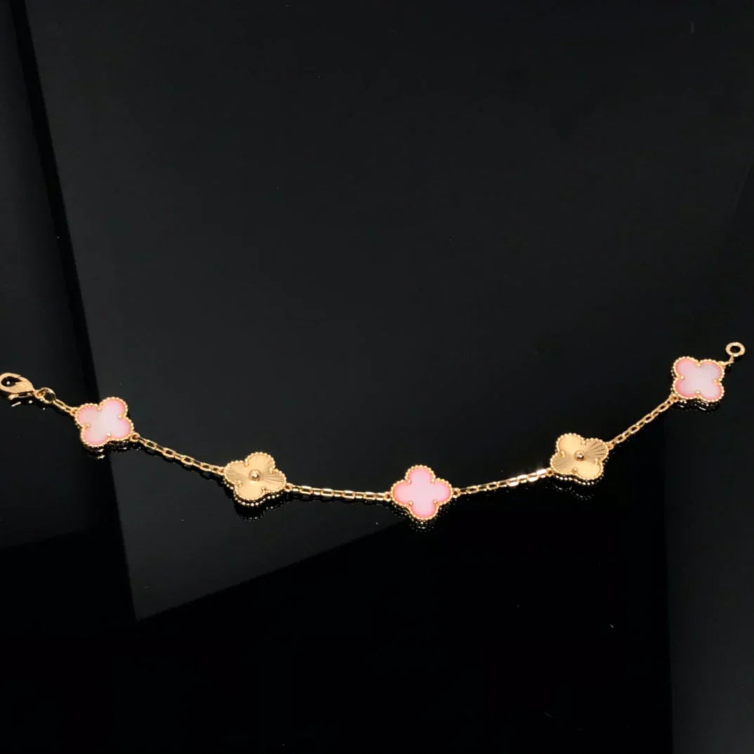 [?Vintora] CLOVER 5 MOTIFS  PINK MOP BRACELET COLLECTION