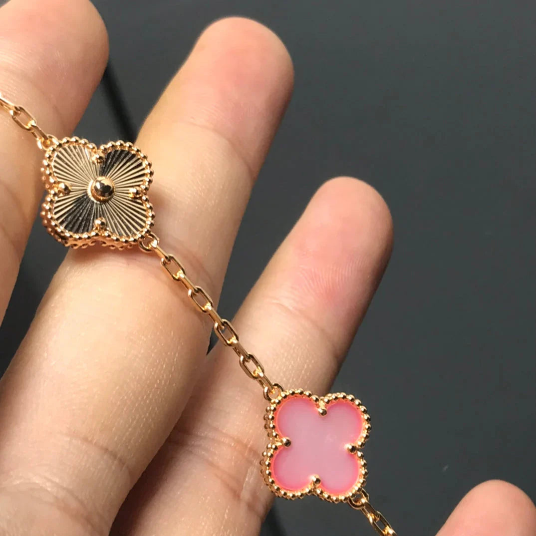 [?Vintora] CLOVER 5 MOTIFS  PINK MOP BRACELET COLLECTION